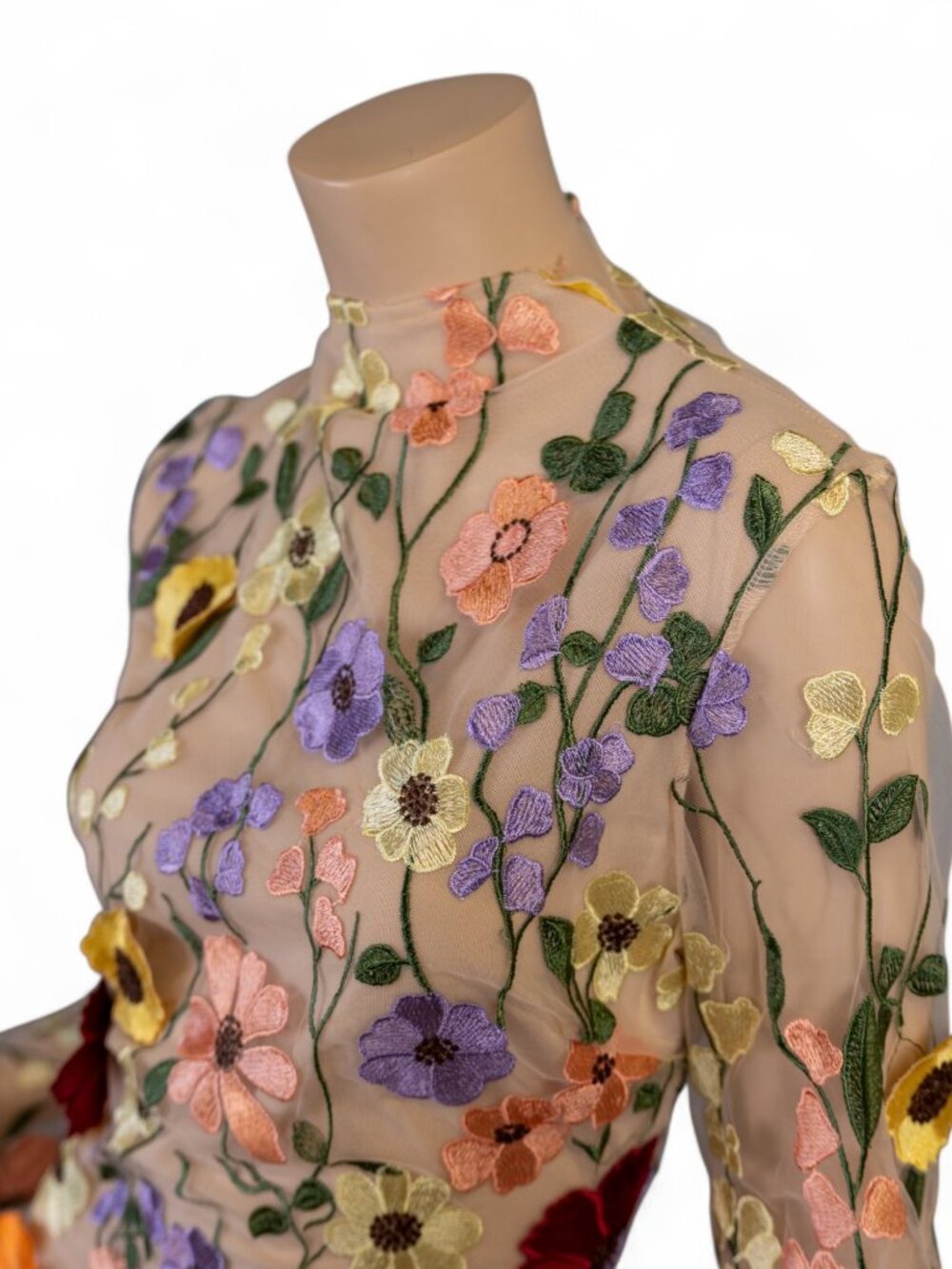 Floral Fantasy Mini Dress w/Open Back * Large - Picture 15 of 16